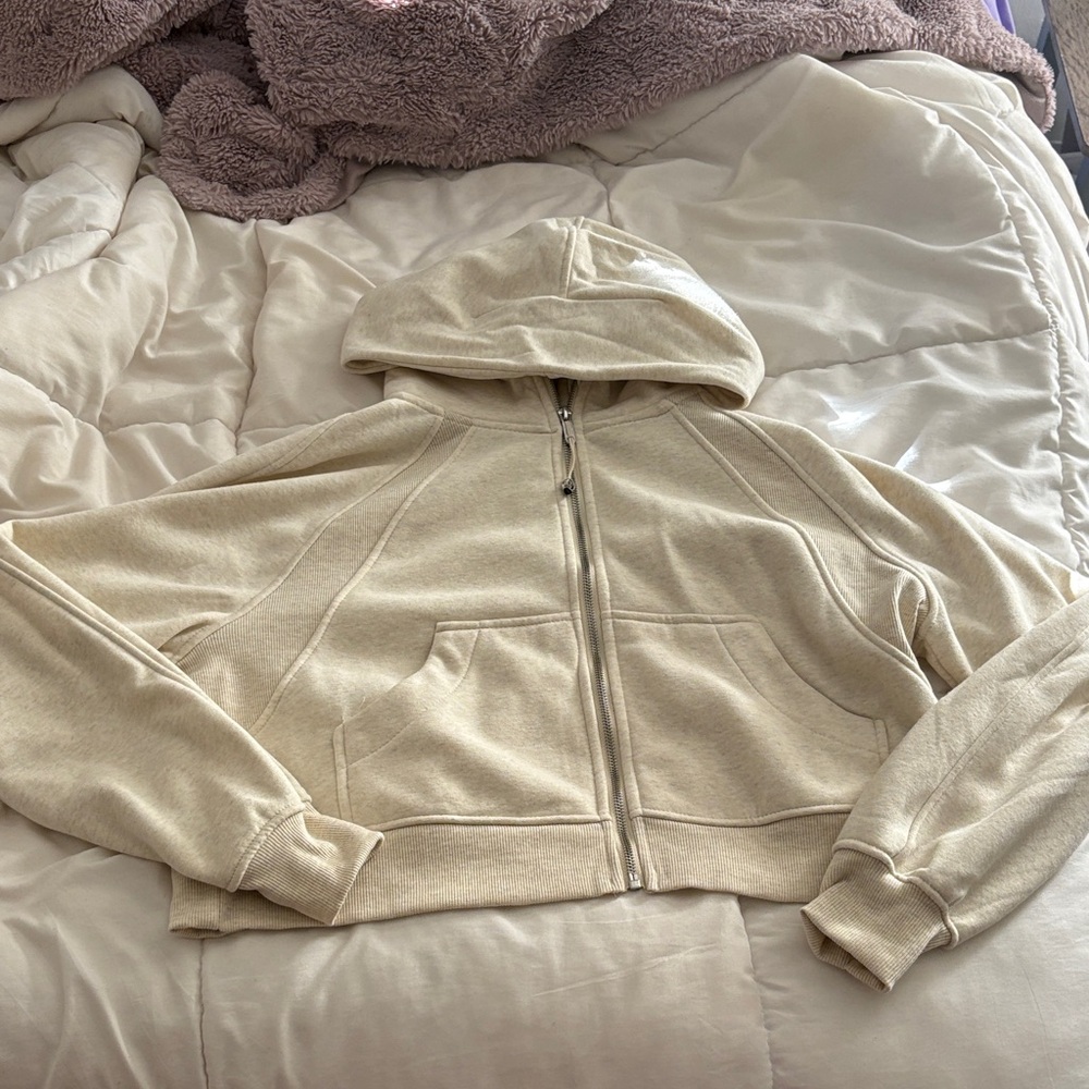 Cream Zip-Up Hoodie